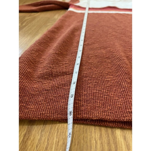 Free People Color Block Orange Cream Flared Sleeve Sweater Dress Size Small - Picture 10 of 13